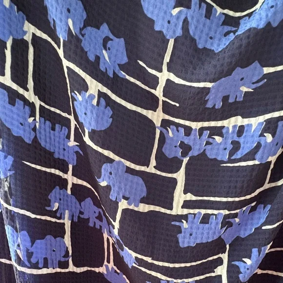 Calypso St. Barth Silk Maxi Dress in a Blue Elephant Print. Size L. New! - Picture 7 of 15
